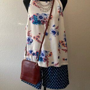 OLD NAVY Bermuda Shorts Women's Polka Dot/Blue Sz L Coastal Grandma Beachy Comfy